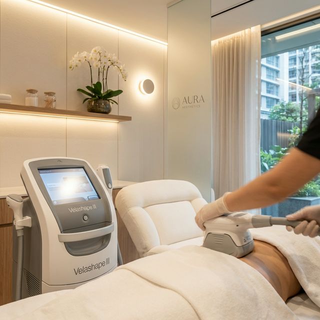 Velashape behandling för kroppsskulptering